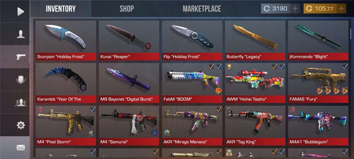 Complete All Type Knife Skin, Great K/D, Batl